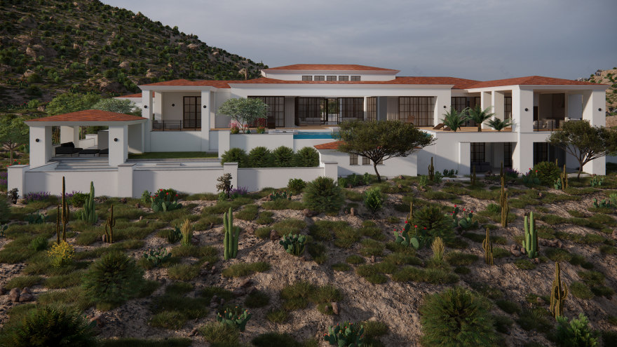 White residence in the USA. Architectural visualisation-10