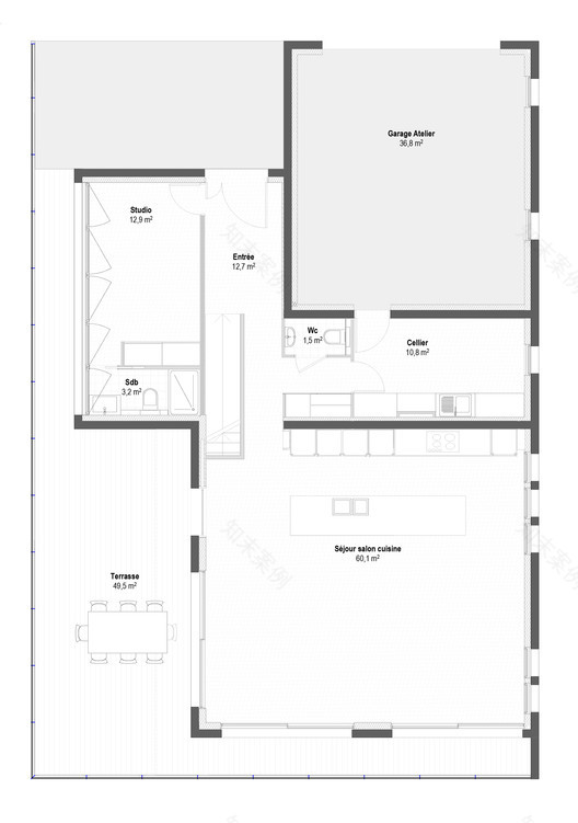 融合自然景观的法国边境住宅-7