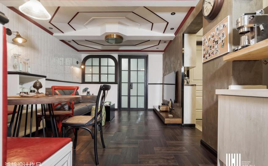 鸿鹄设计丨平层丨◤夜来香◢75㎡老上海风格-10