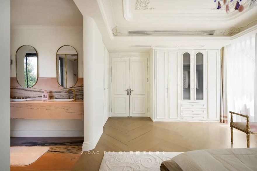 合肥『国贸天成』360㎡奶油法式风叠墅丨尊道国际设计-48