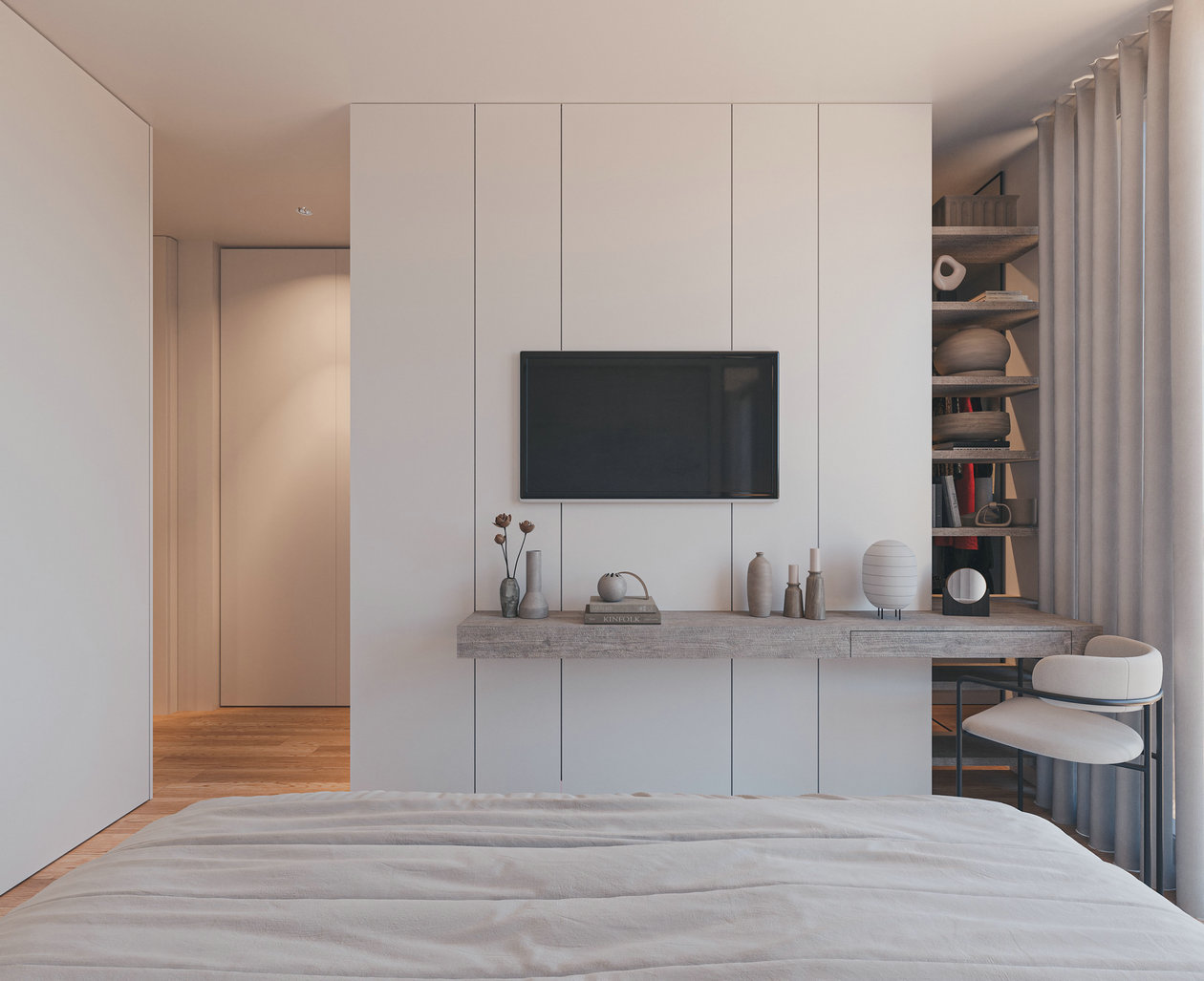 奶油色系小空间公寓设计-8