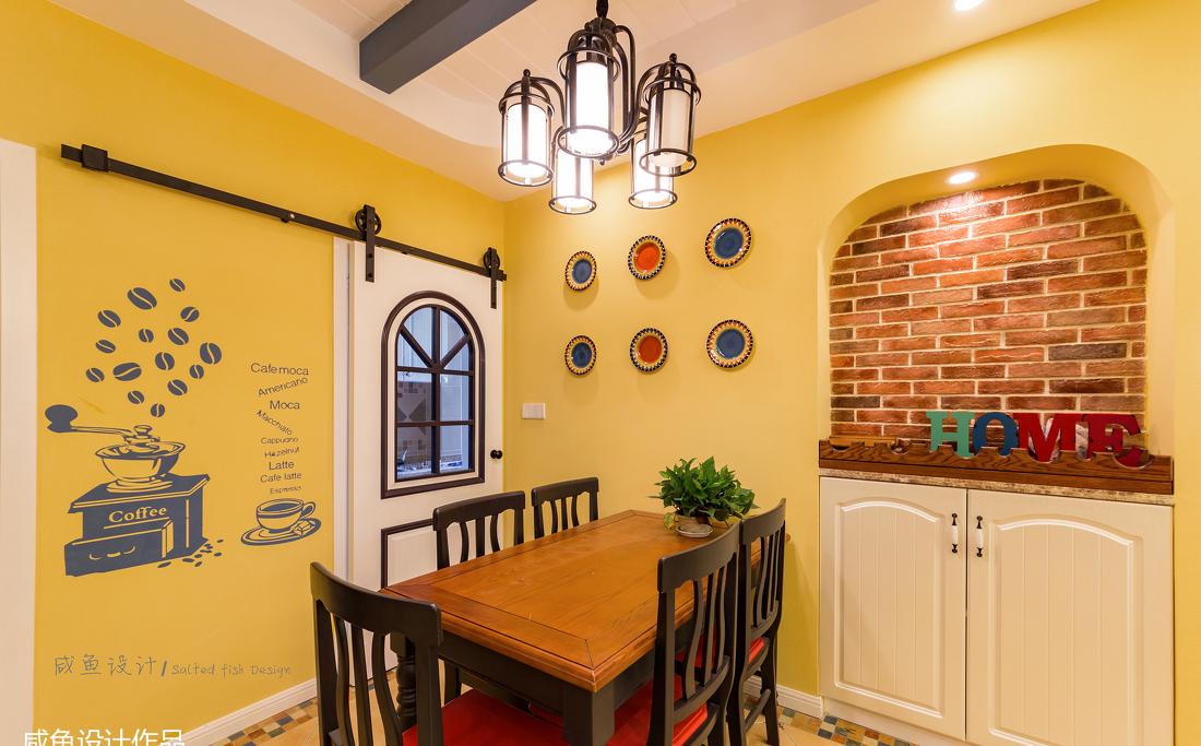 蓝色客厅文化石装饰，儿童房粉红榻榻米-6