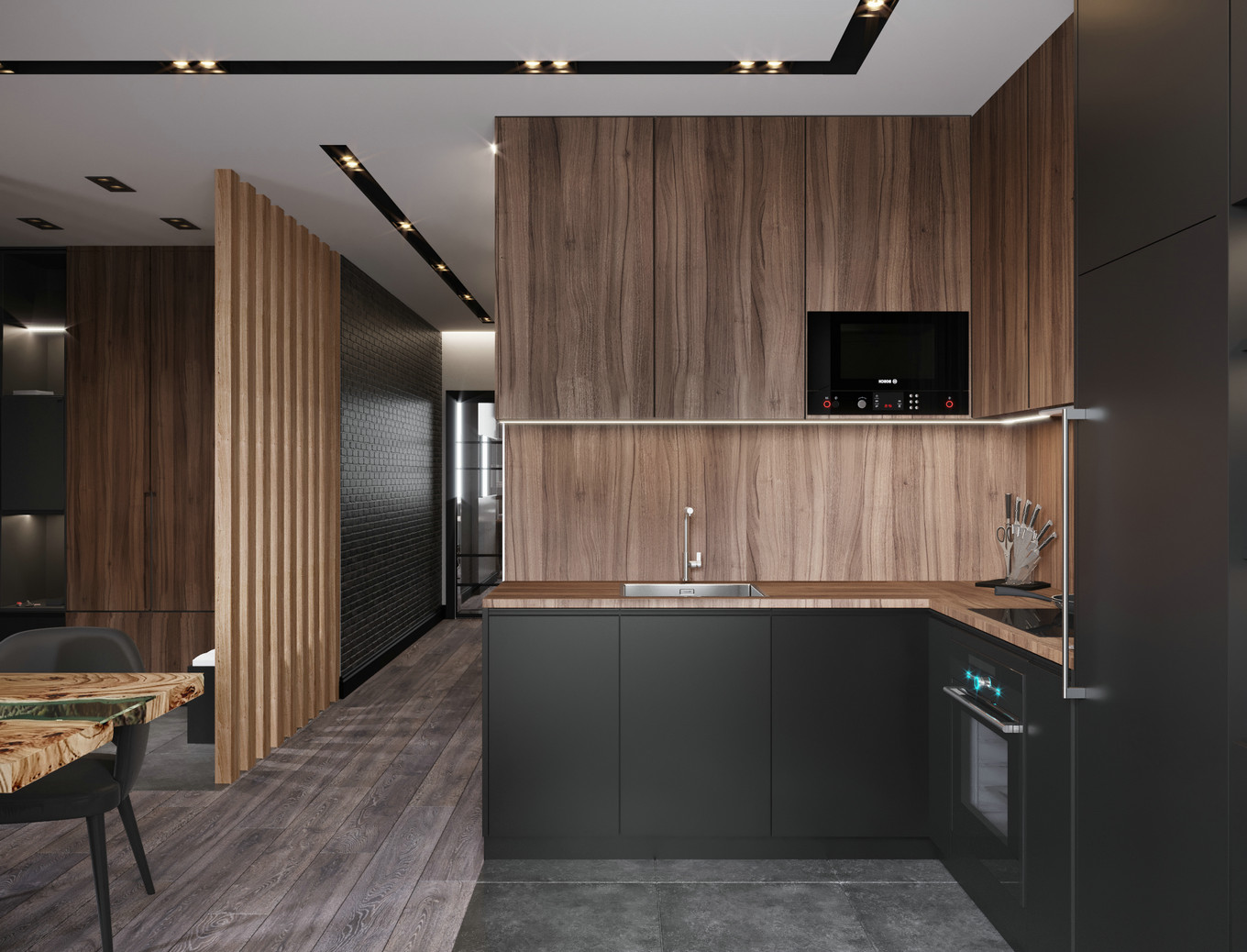 白俄罗斯暗黑系小户型设计 | ДиКинг-12