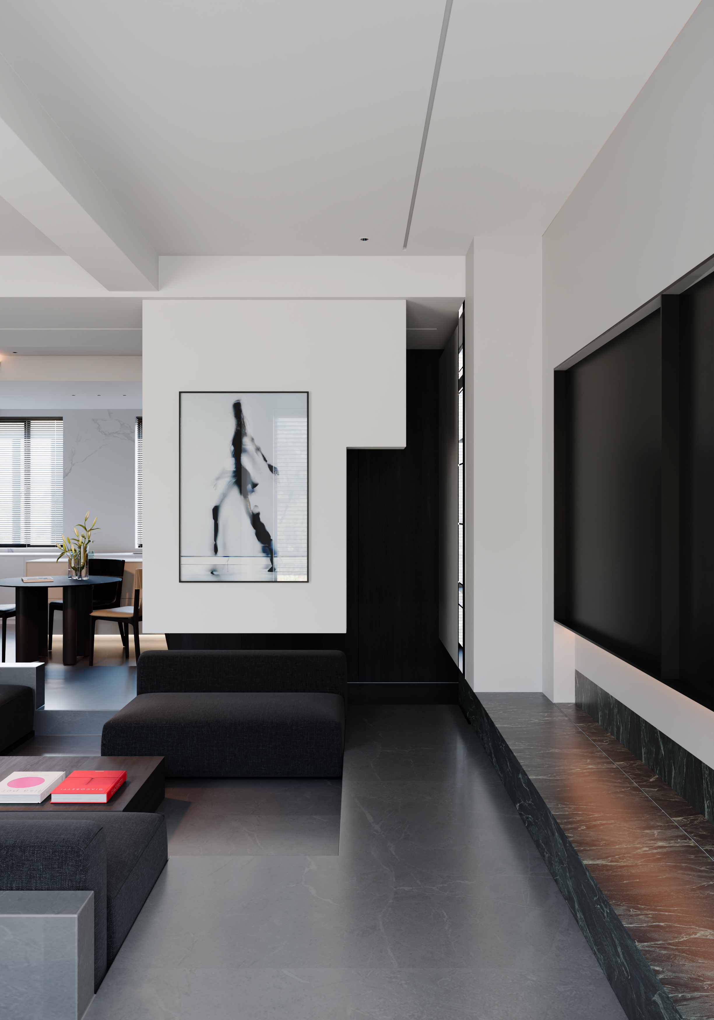 黑白灰现代客餐厅案例-1