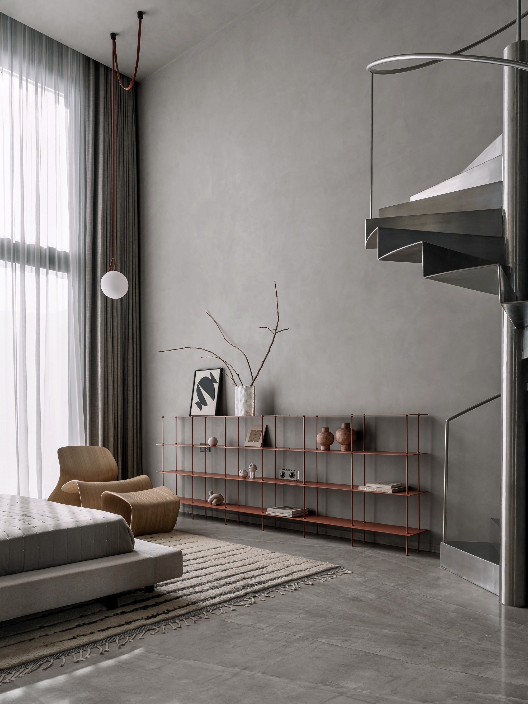 雕琢而成的静居之所住宅

注：Sculpted有经过雕琢的意思 ，Sanctuary有庇护所；安静的地方等意思，House就是住宅、房子这里整体结合起来这样翻译较能体现整体含义如果从更宽泛的建筑相关语境也许简单可译为雕琢风静居住宅  ，但具体需根据实际背景来定 丨印度丨D'WELL-11