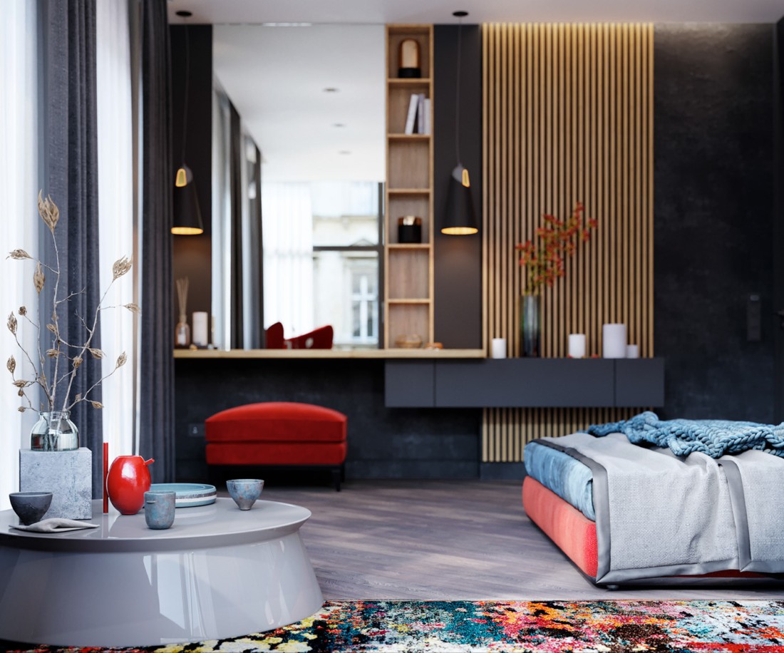 乌克兰 116㎡惊艳红色时尚美宅-29