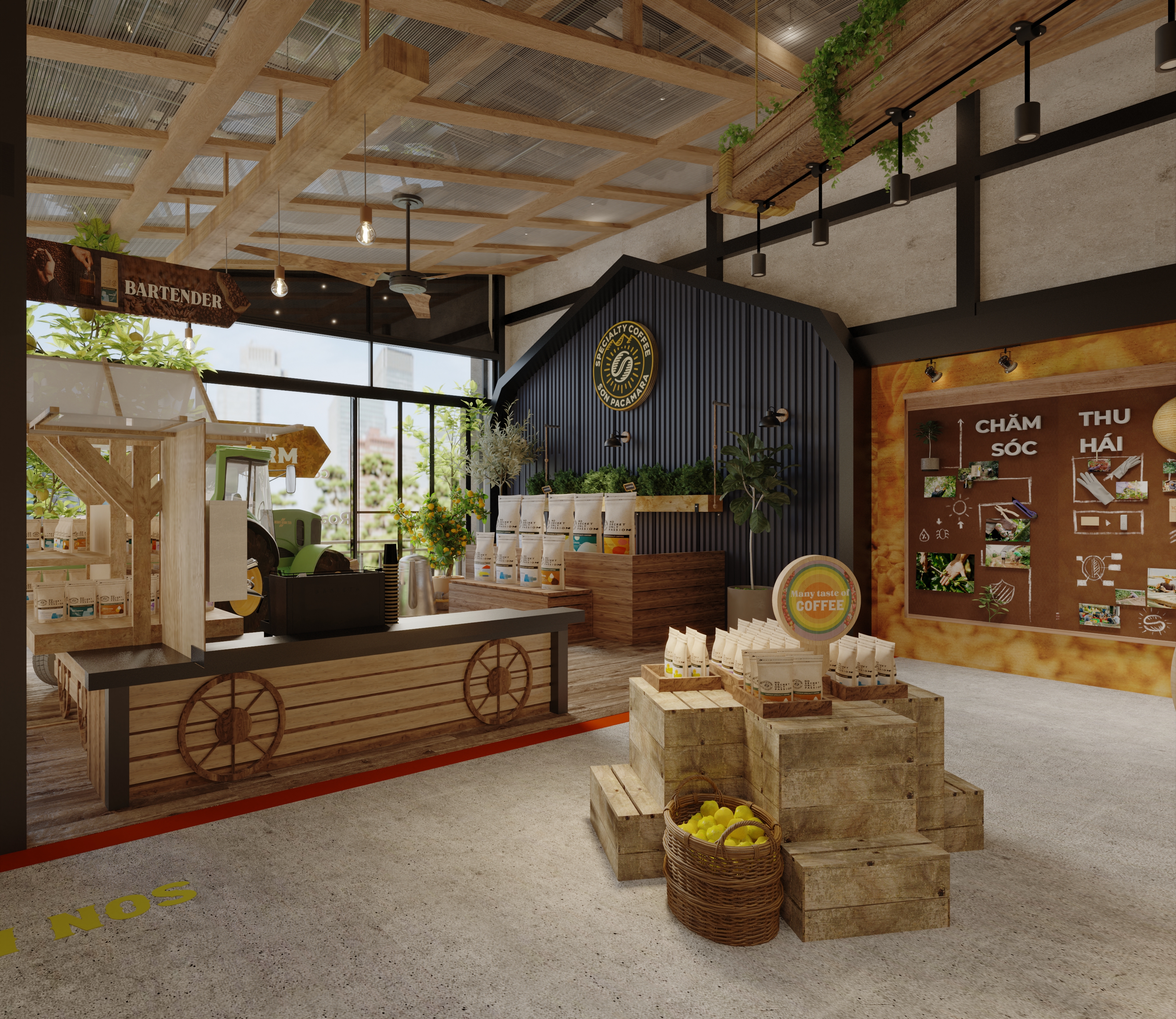 展示店及咖啡烘焙店 Sơn Pacamara 设计项目-3