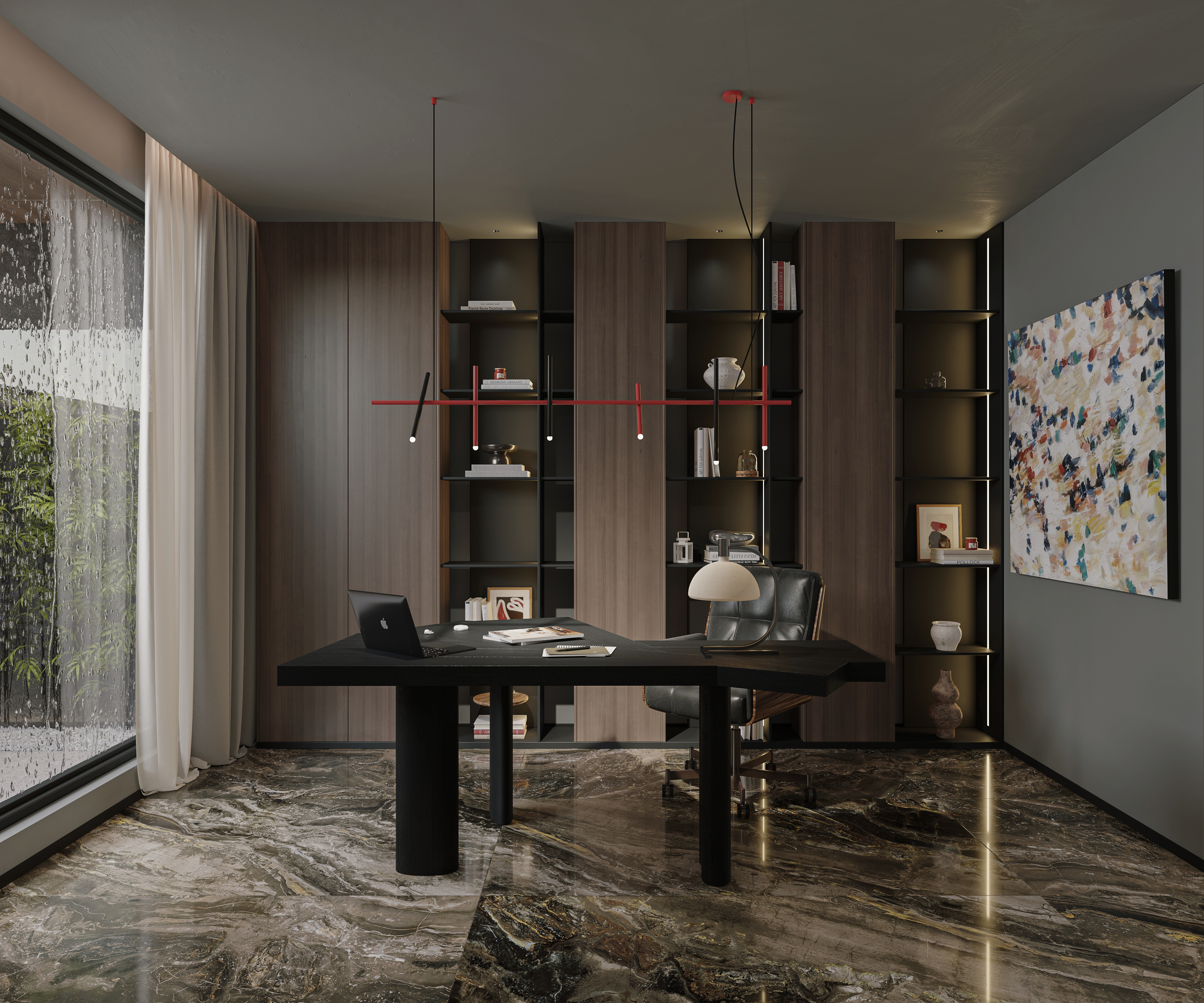 绘感视觉设计——雨后 现代别墅庭院设计案例-25