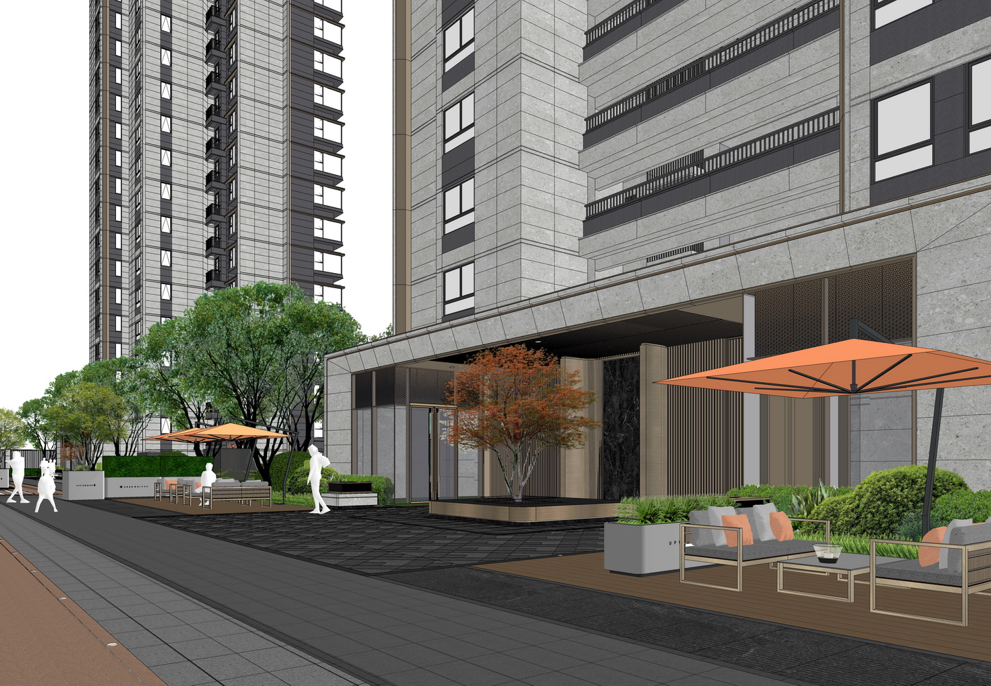 都会峯范大区景观SU模型-2