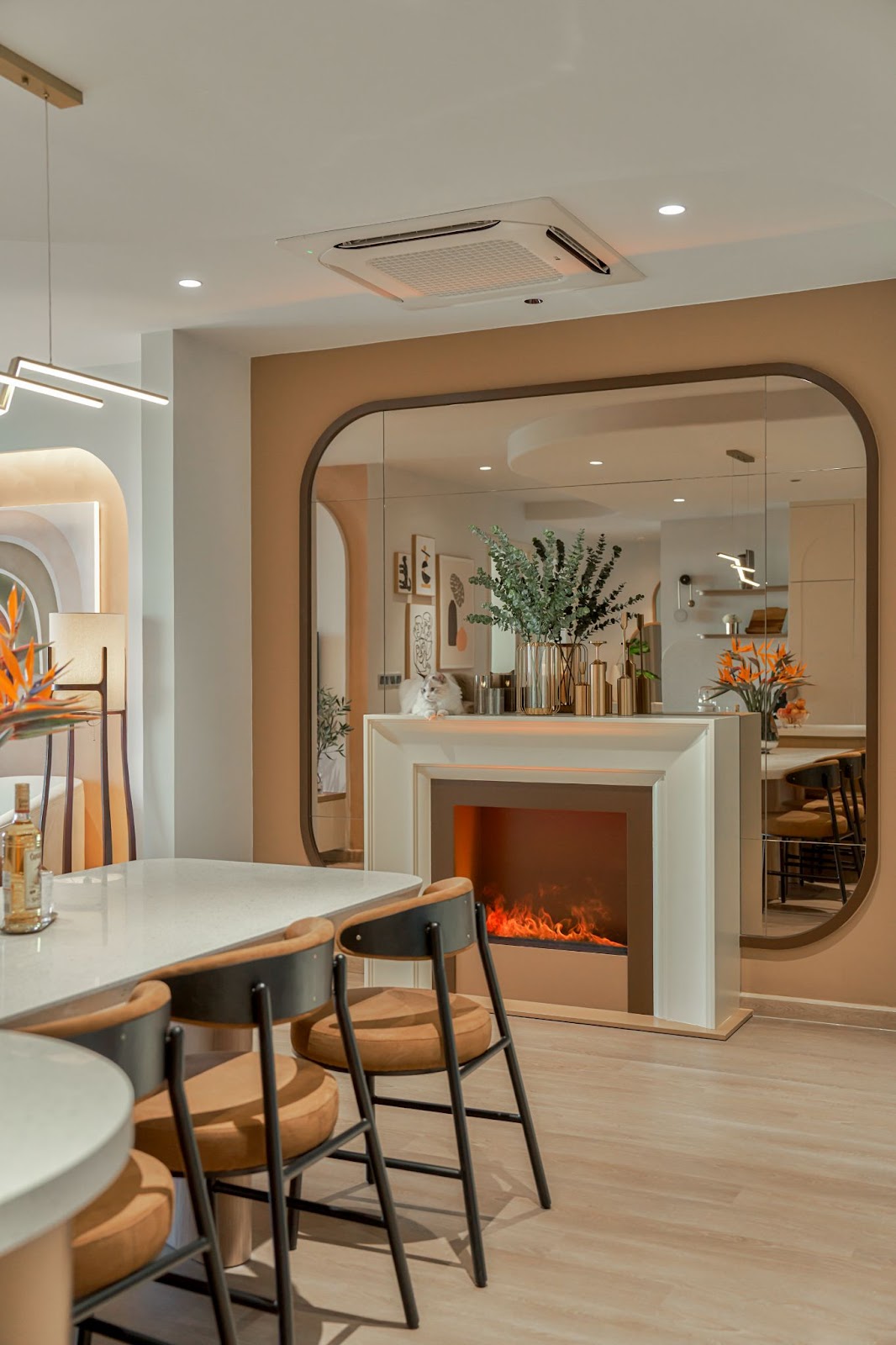 现代奶油风平层丨越南胡志明市-20