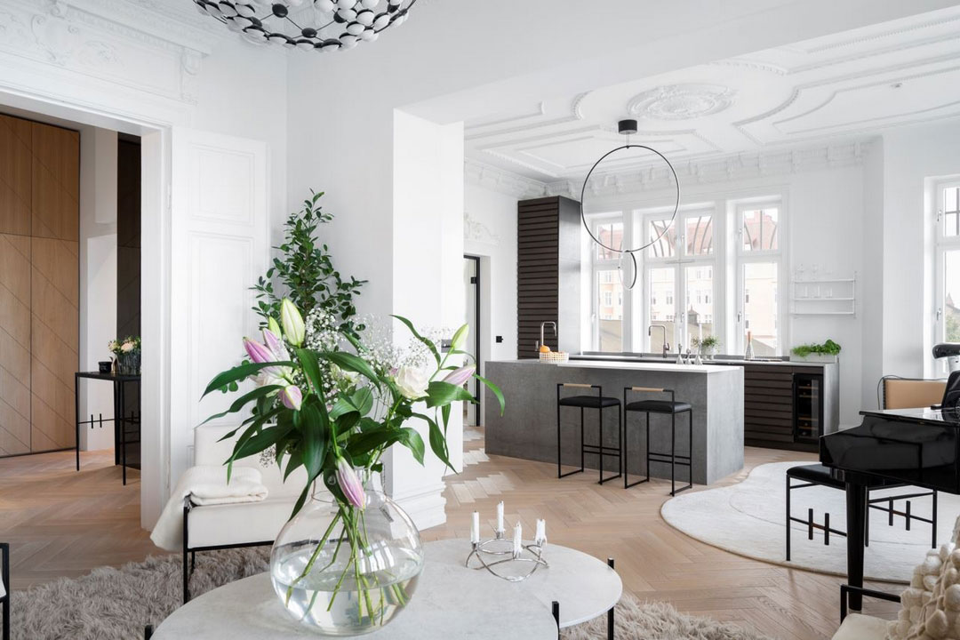 斯德哥尔摩独特公寓 | 黑白装饰的视觉冲击-11