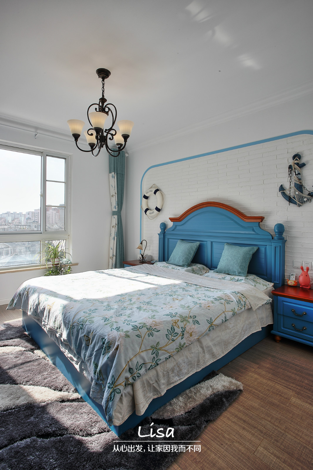 杭州地中海风情公寓 | 圆弧蓝白设计展现年轻旅行者梦想-6