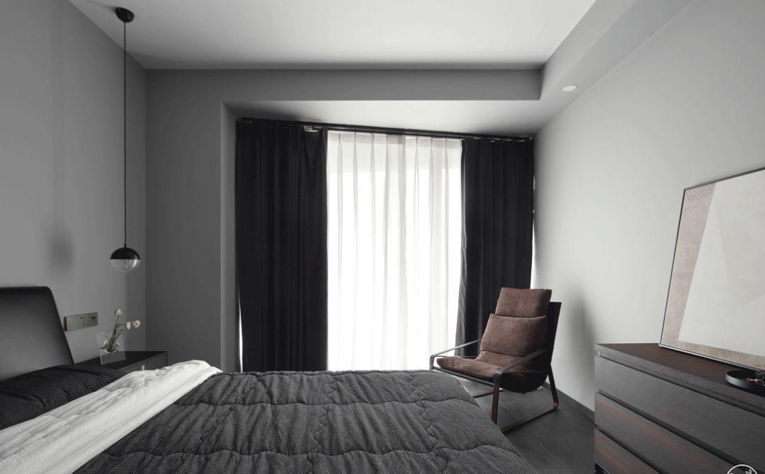 清羽设计丨平层丨黑白冷调如何打造温馨小家-24