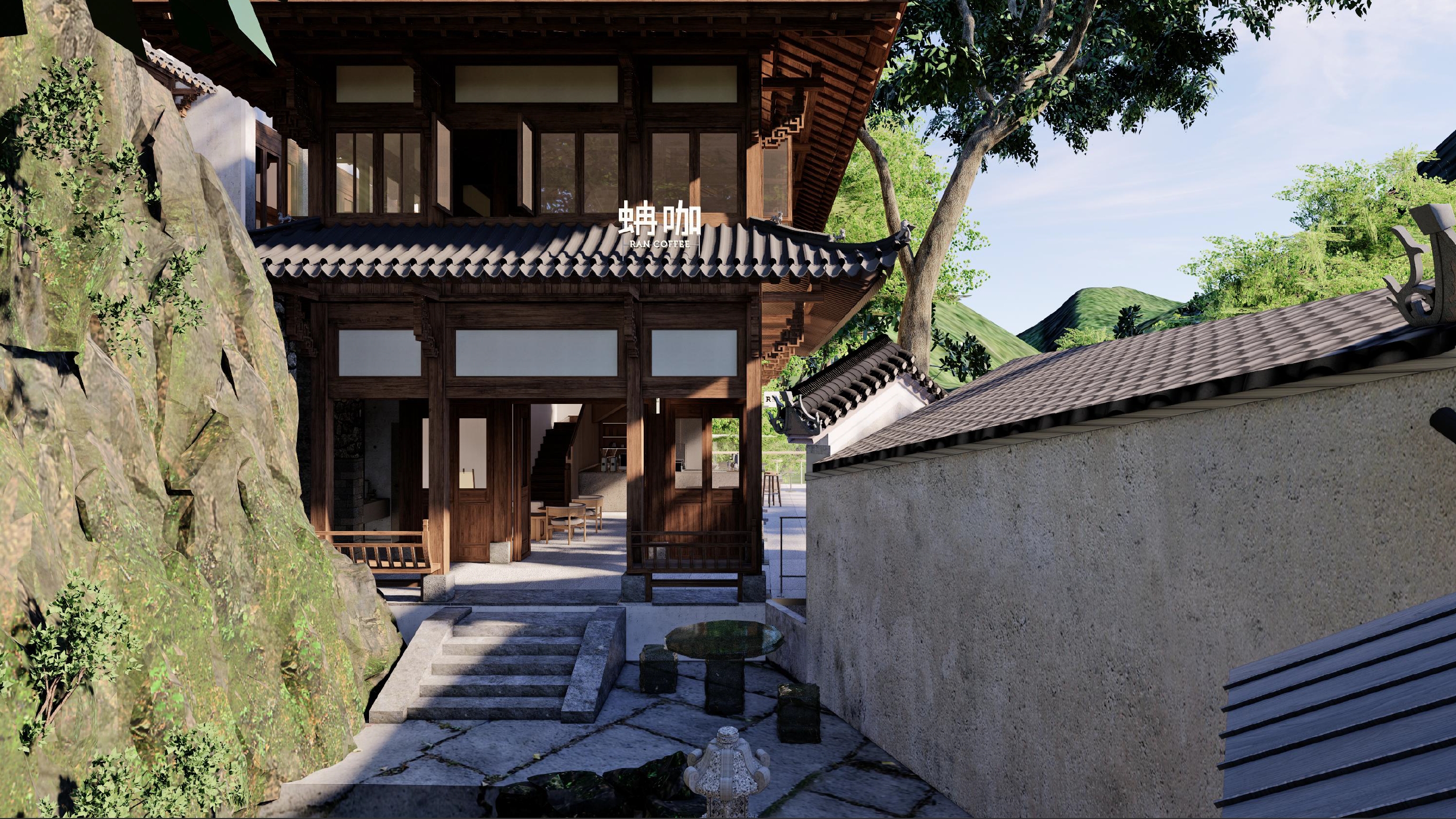 山崖边上的木房子咖啡店设计丨暂无-4