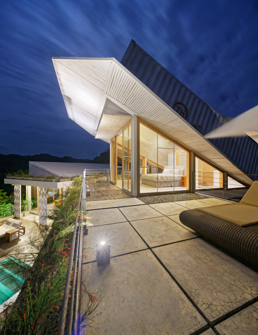Budi Pradono tops hillside house in Lombok with tilted shipping container-4