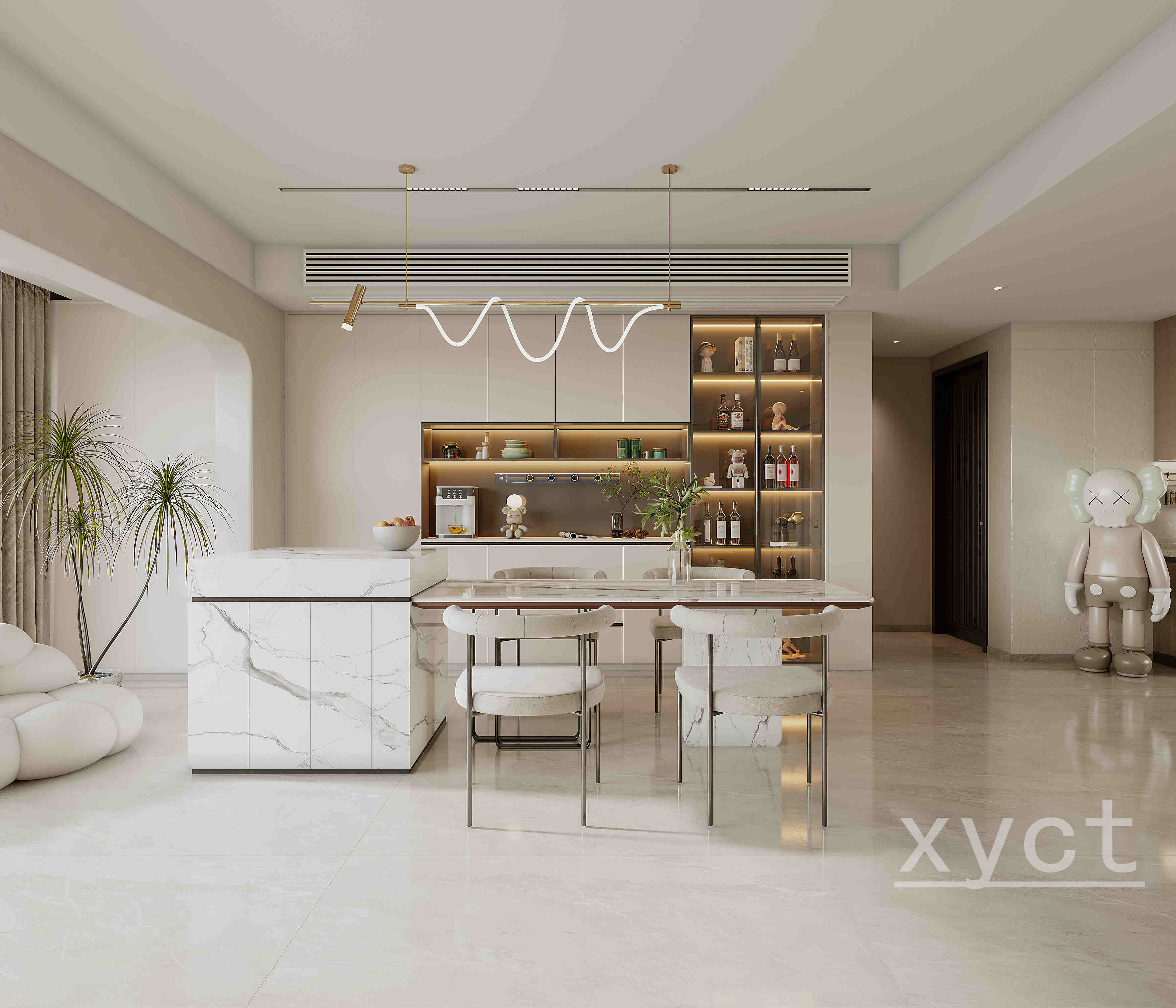 现代奶油风室内设计-3