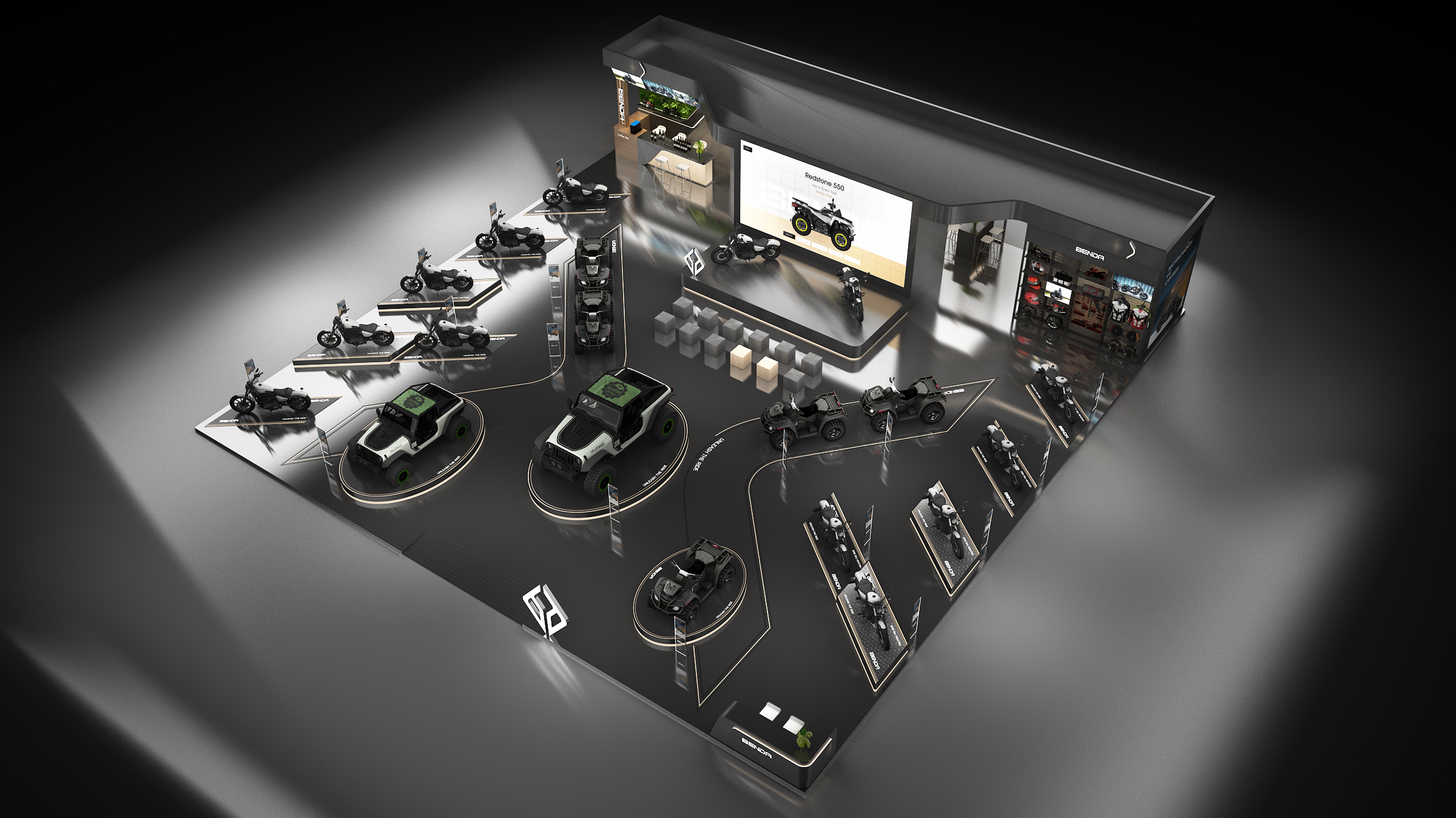 Benda 2025意大利米兰车展 BENDA 品牌科技质感展示空间-20