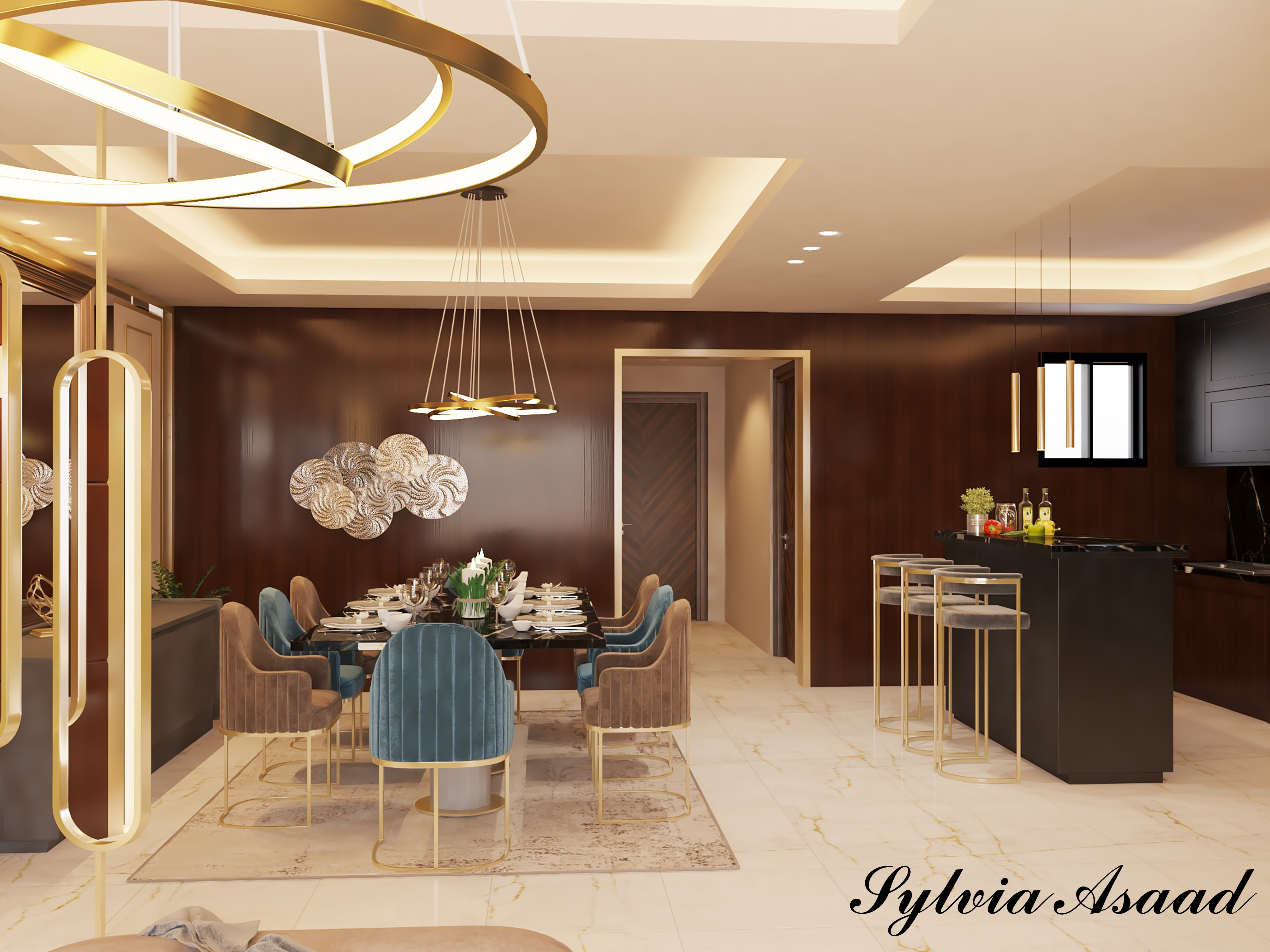 Luxury living , dinning and small kitchen-10