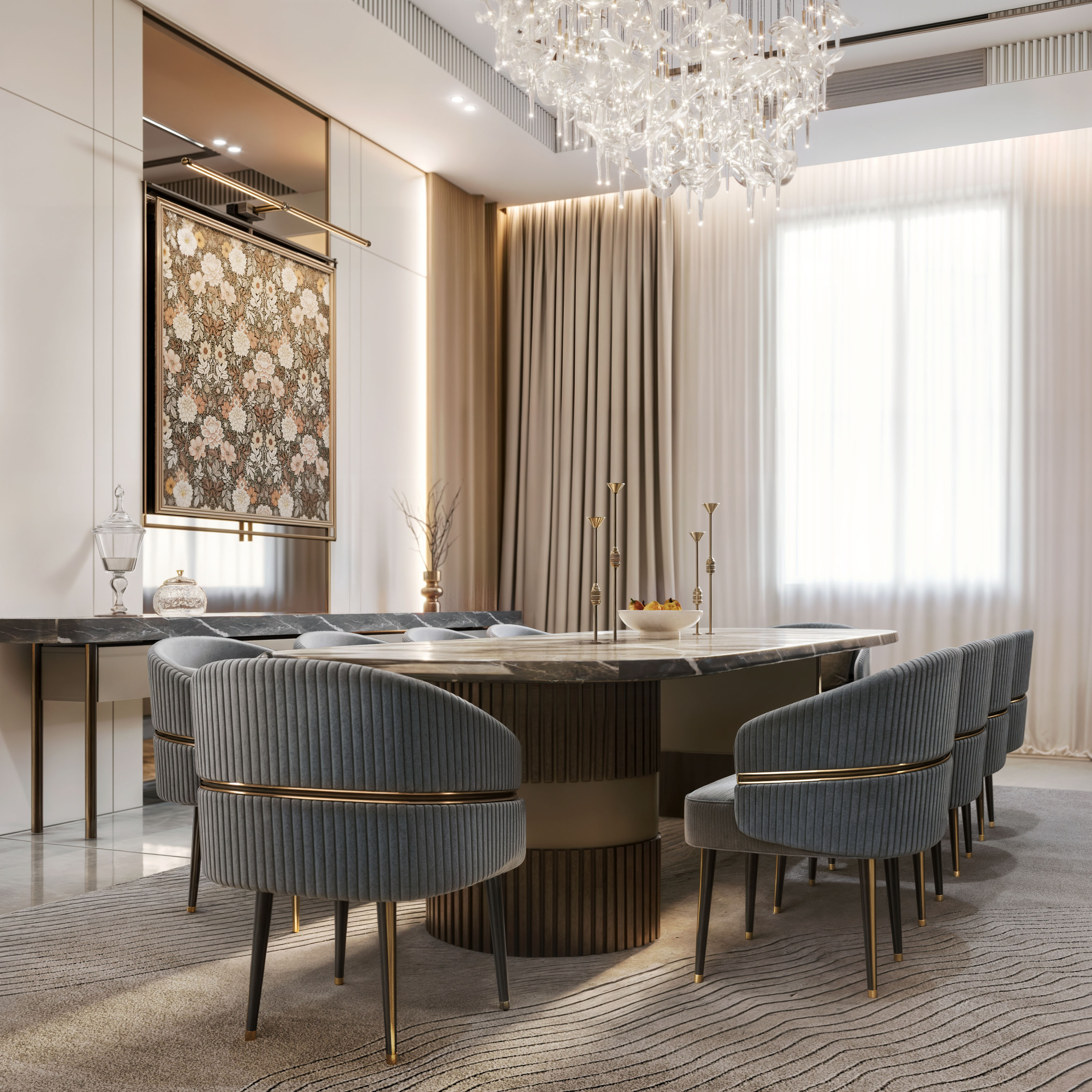 Neo classic LIVINGROOM+DINING ROOM-8