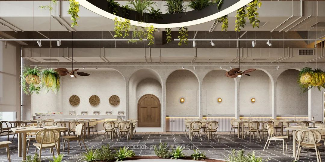 室内度假风餐厅设计丨中国武汉丨润禾田商业空间设计-27