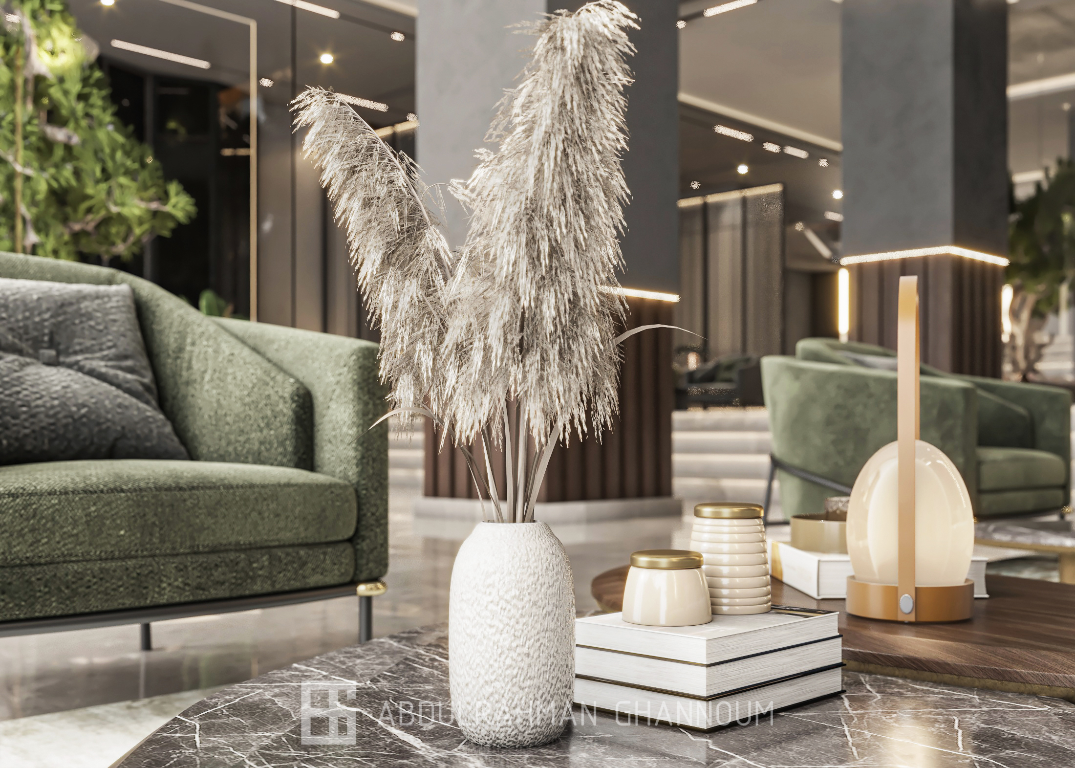 酒店入口室内设计丨Eng. Abdulrahman Ghannoum-8