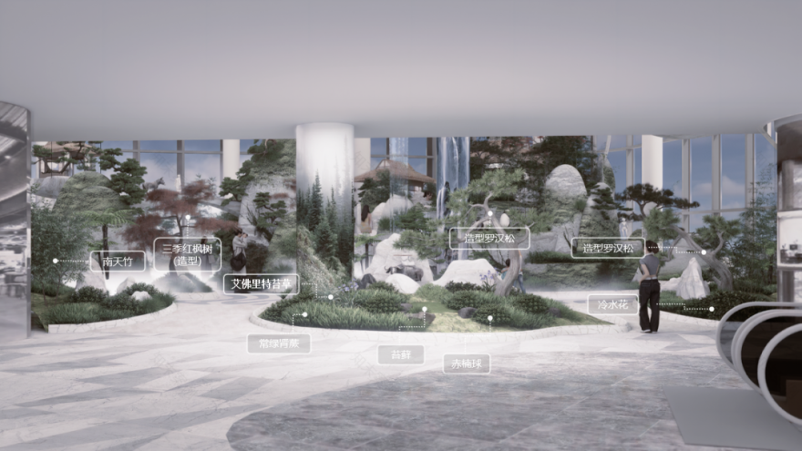 喜随作品|壶中胜境·商业中庭的科技国风微缩园林-274