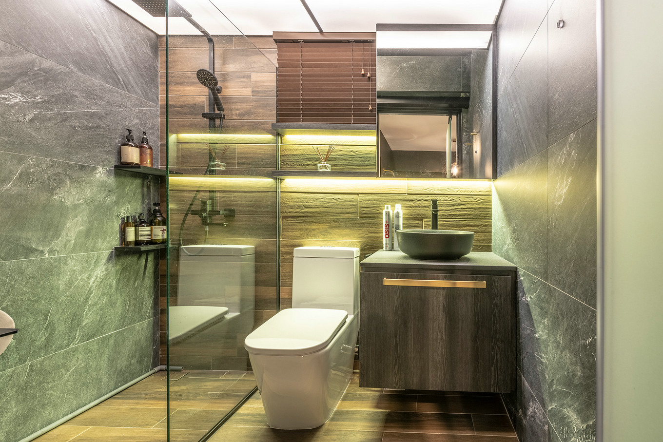 绿色工业风，暗黑系单身公寓设计亮点-14