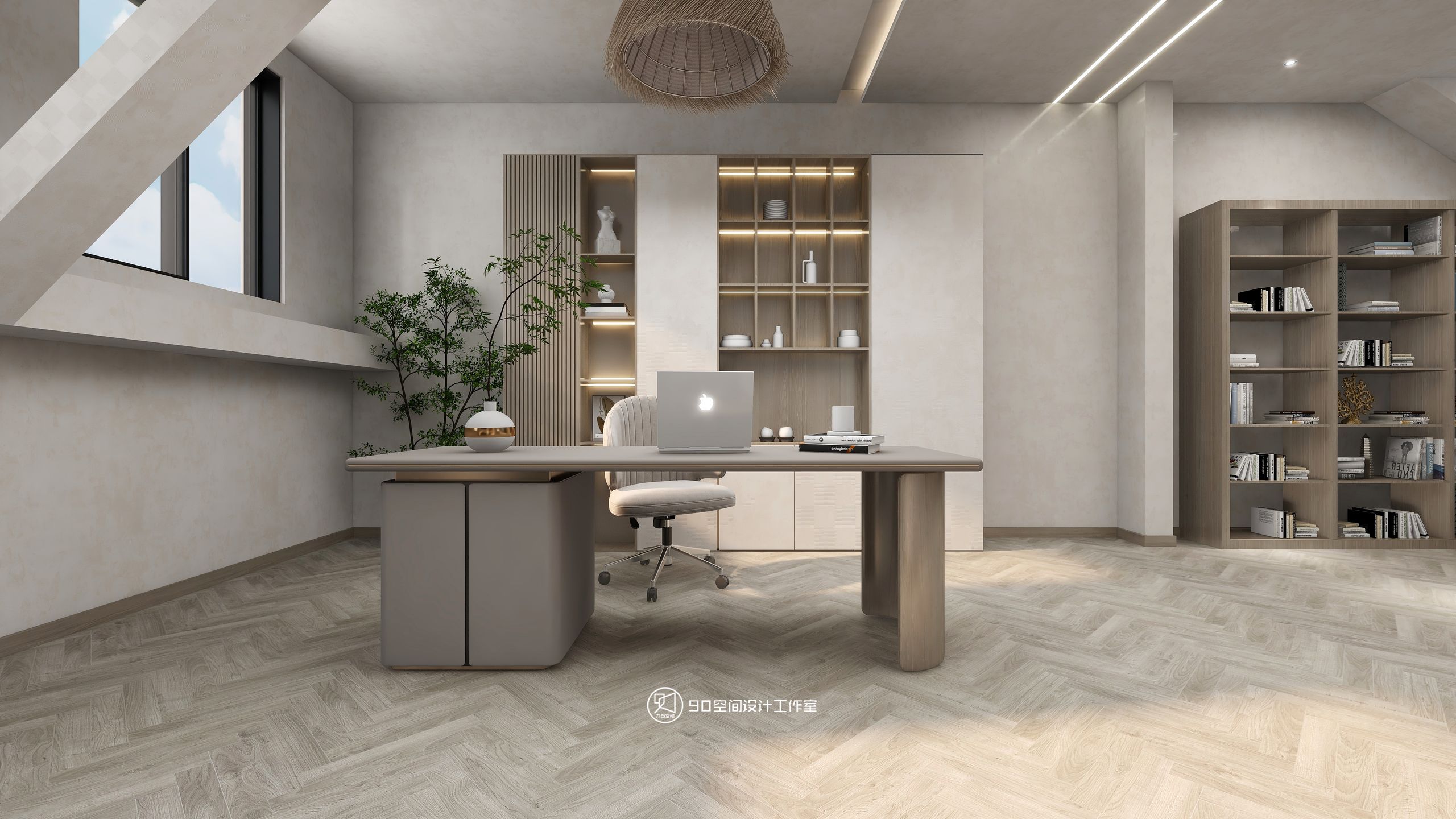 189㎡轻奢复式住宅设计丨90 空间设计-26