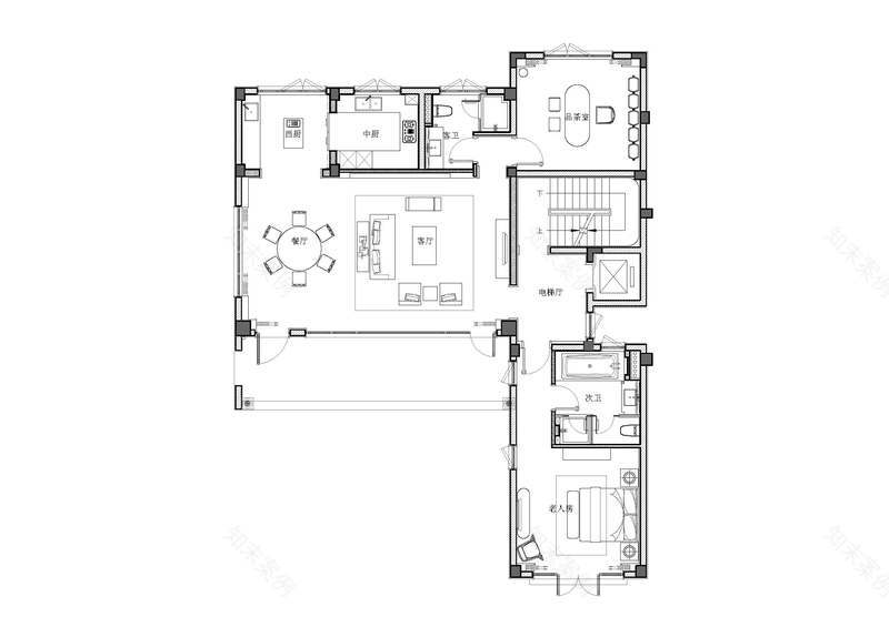 嘉兴桐乡濮园杏林苑S340户型合院样板房软装工程-71