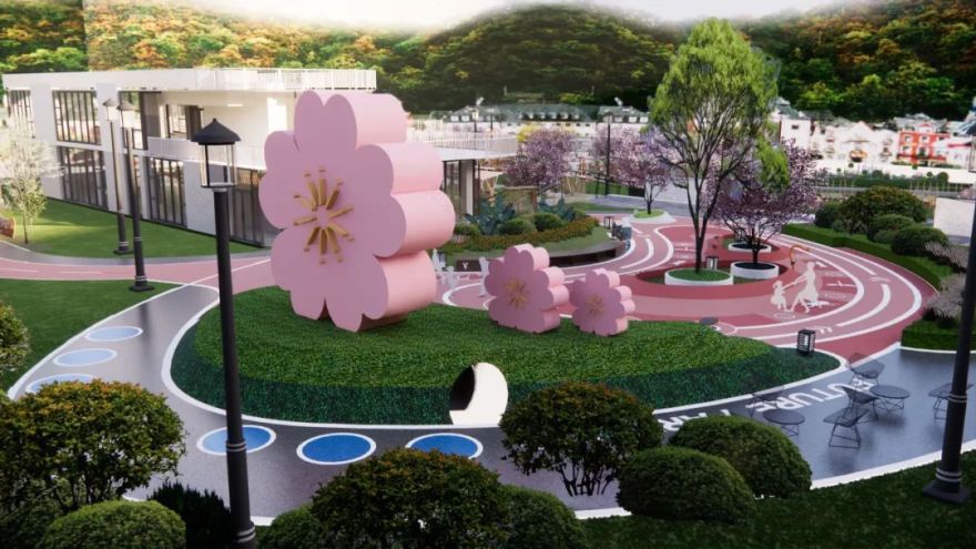 不织布也能做景观毕设?历史故事/民间习俗+田野的植物色彩相结合!以“杏花节”为主题设计的全龄友好活动公园-70