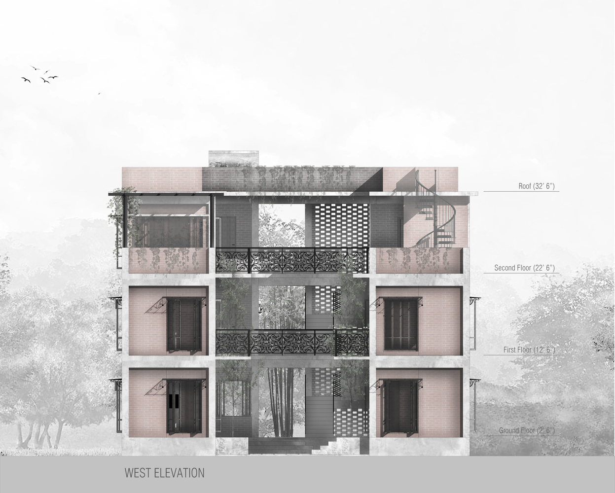 融入自然的绿色住宅设计丨孟加拉国丨Sharal Architecs-41