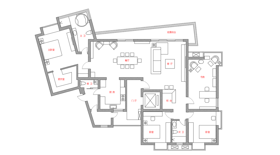 苏州园区观景大平层，多文化混搭的家-0