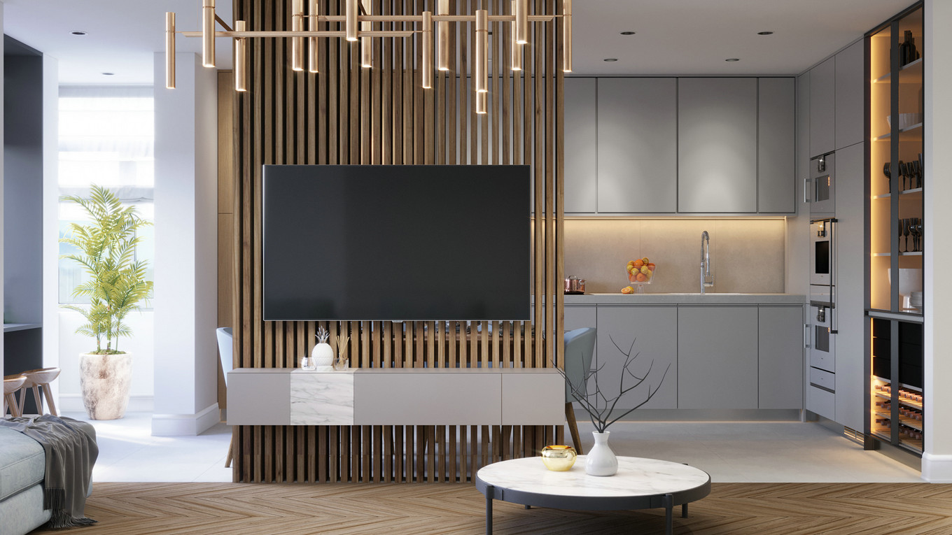 现代美学蓝灰色系空间设计-2