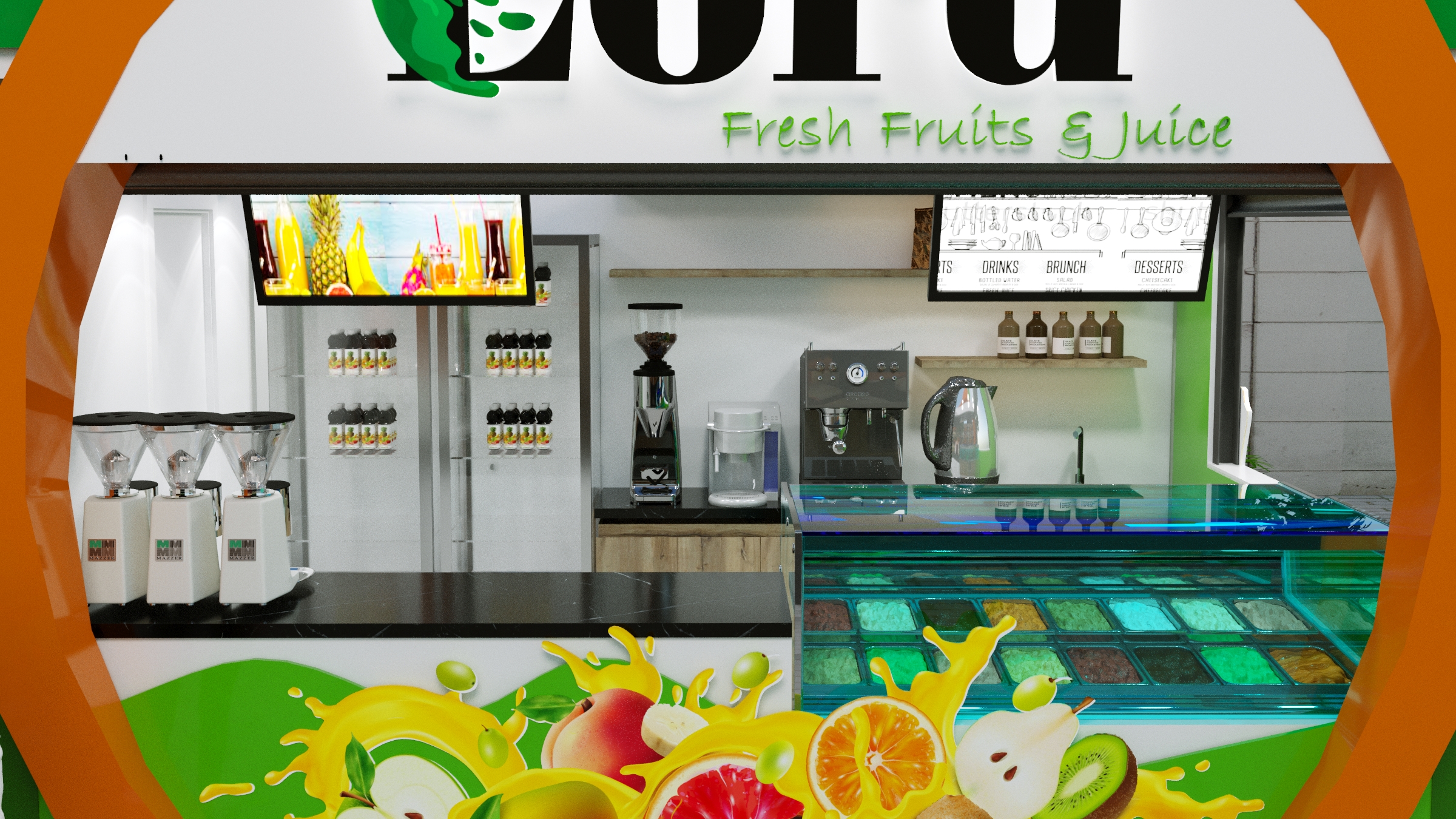kiosk for fresh fruits & juice 3*4 approved-3