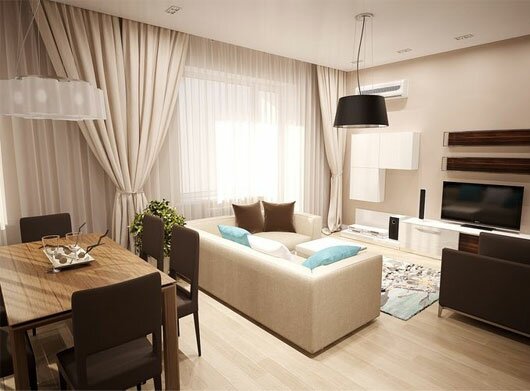 30平米厨房与客厅合并空间设计-73