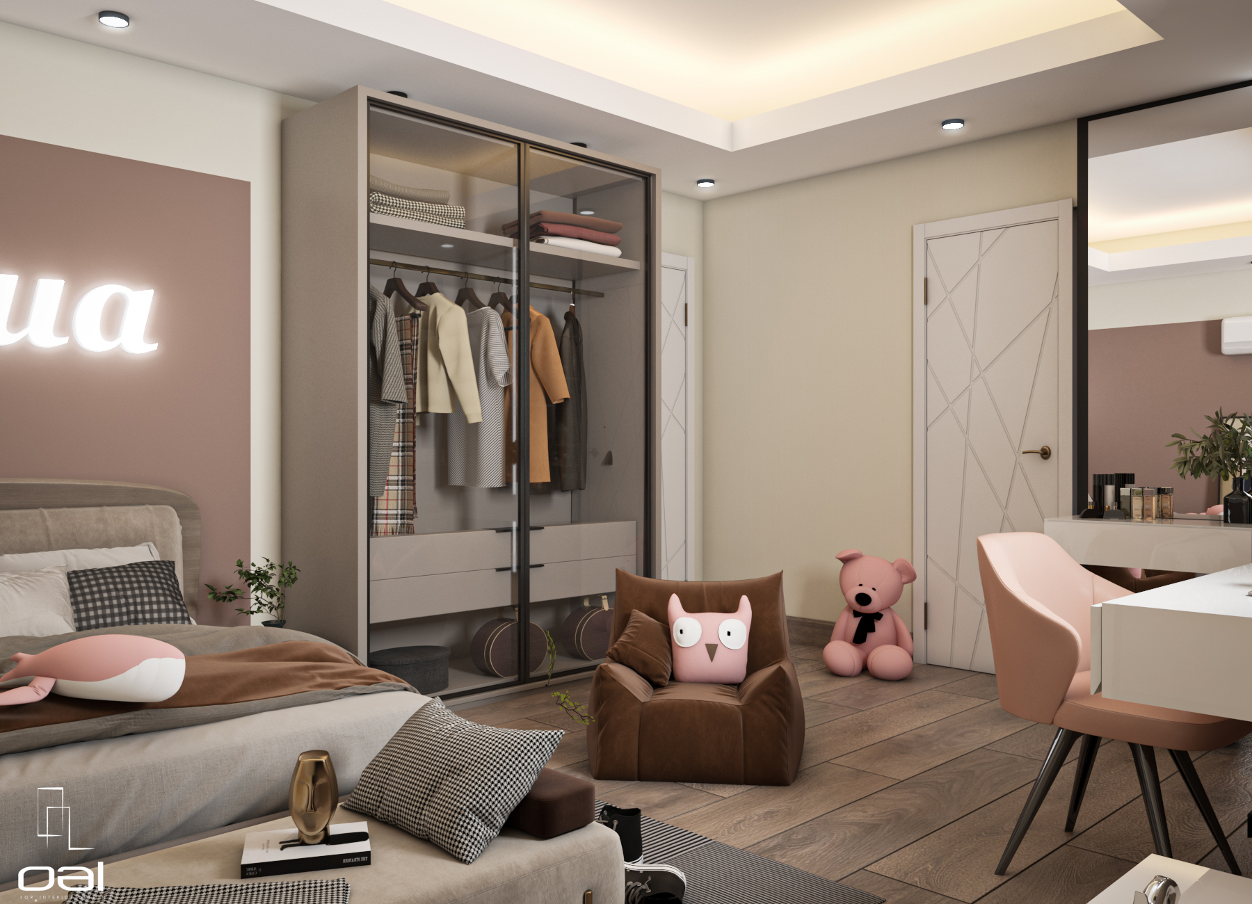 女孩卧室带浴室设计丨埃及丨OMNIA NASR AL SHAER-9
