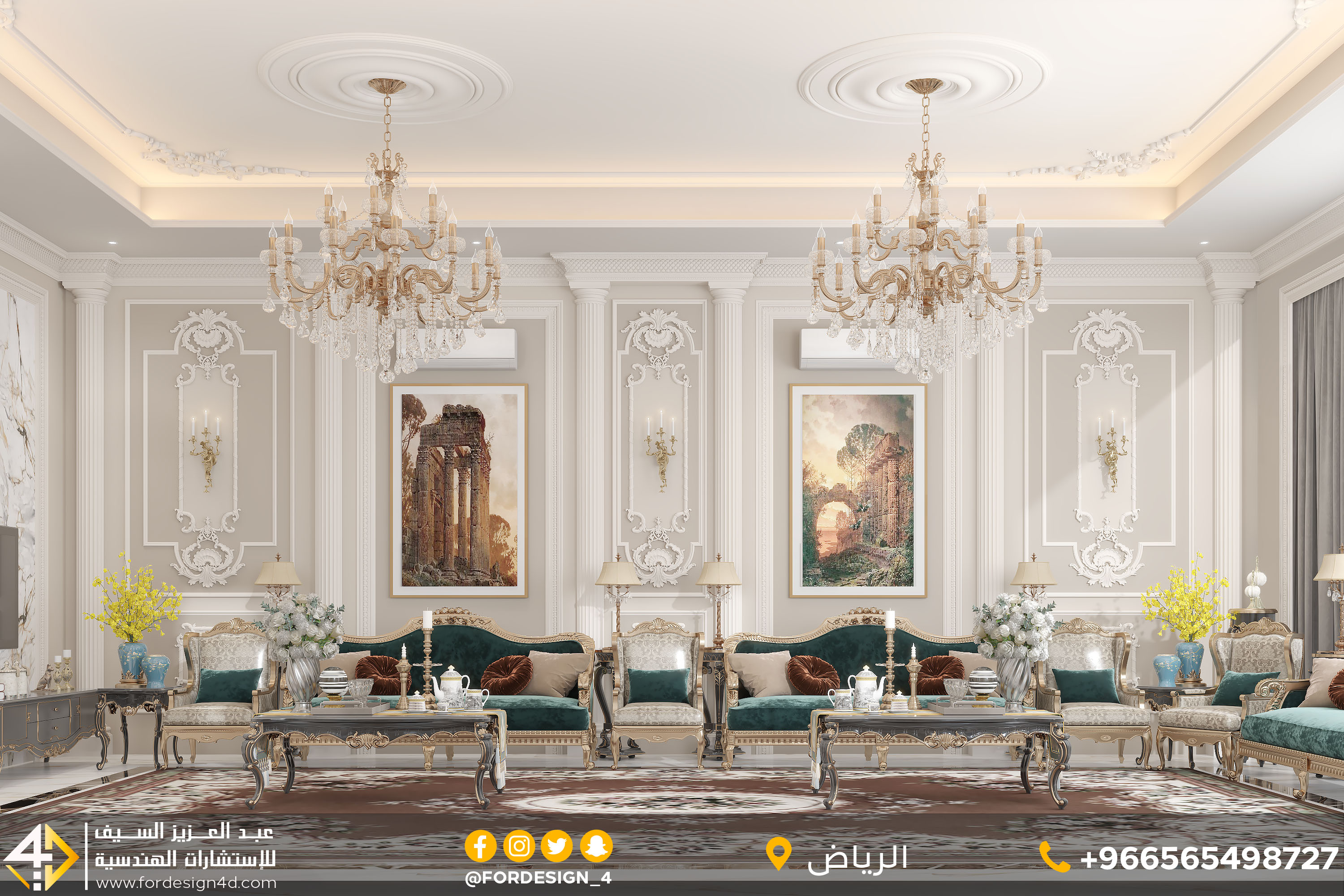 Classic Men majlis in villa in KSA-0