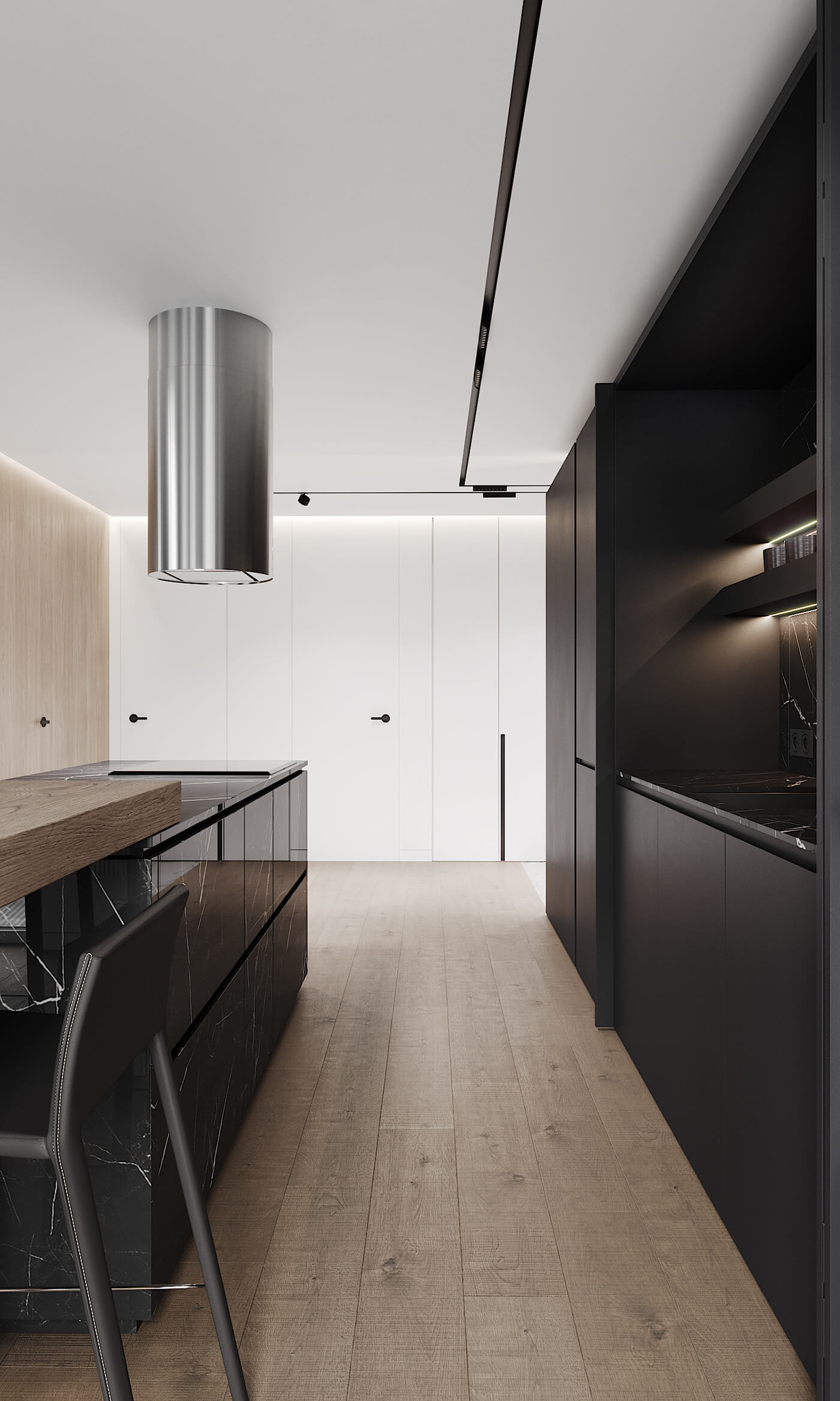 127㎡住宅设计，黑白灰+原木，超有魅力！-11