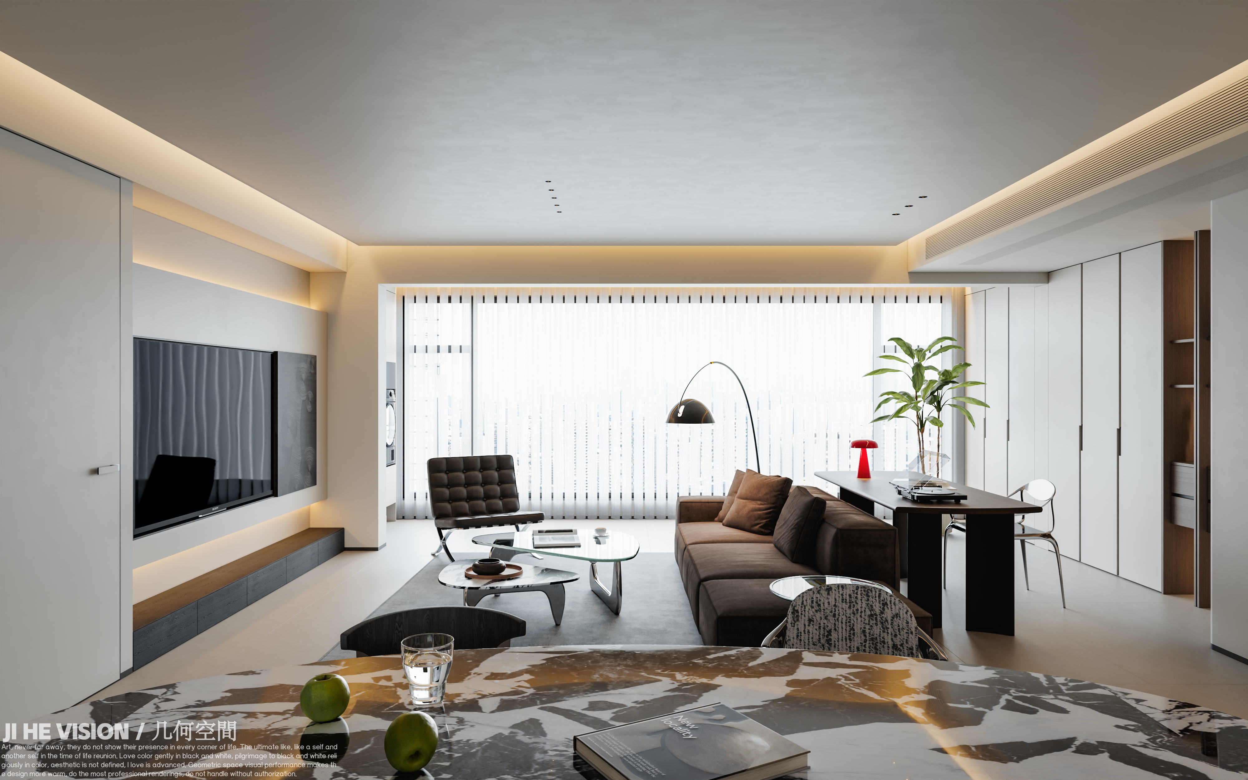 几何空间视觉表现 | 正荣府现代客餐厅-0