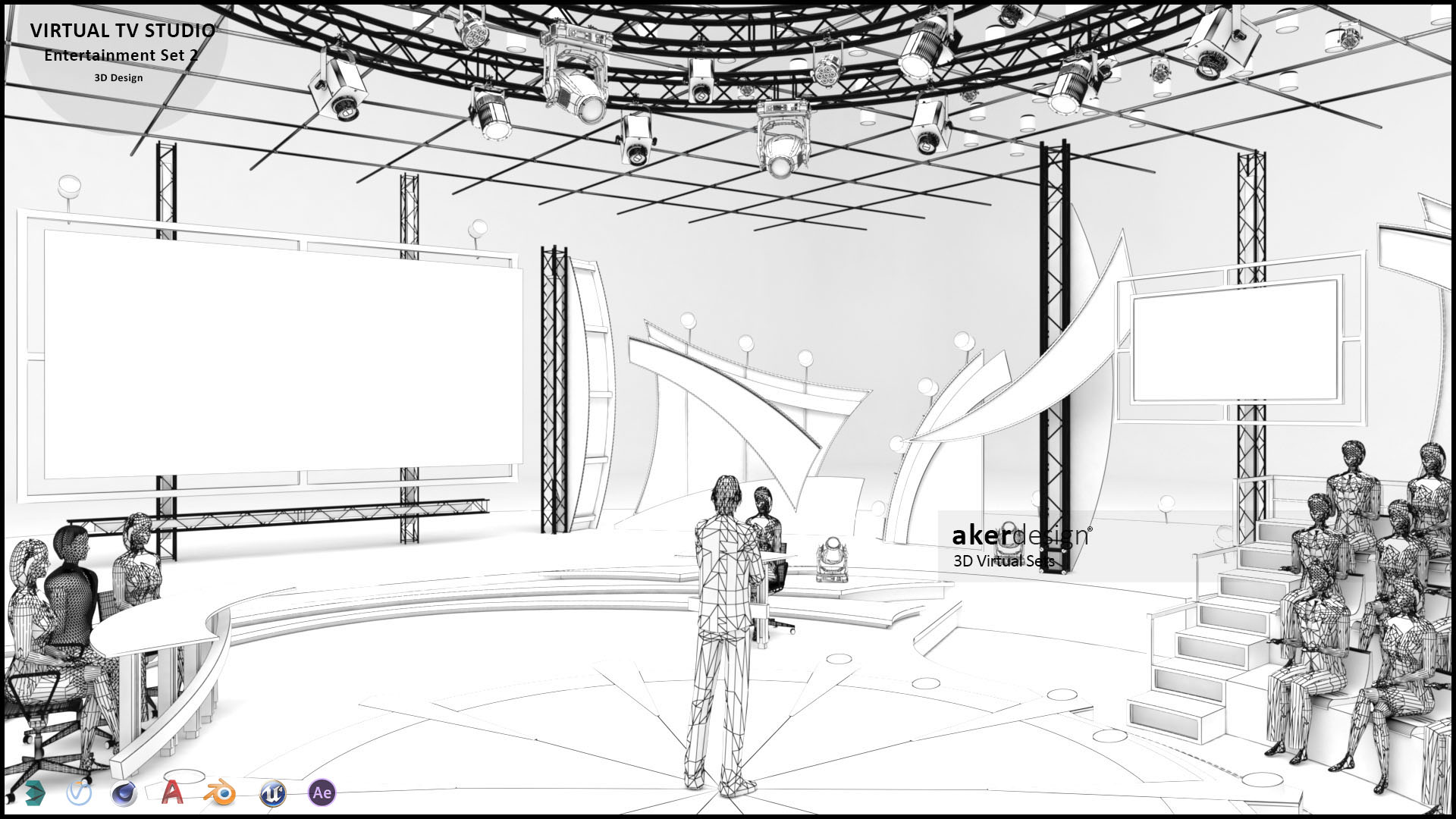 Virtual TV Studio Entertainment Set 2-12