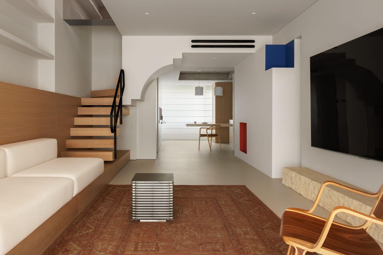 HURR赫设计丨复式的破界与重构:木质骨骼与简白画幕-24