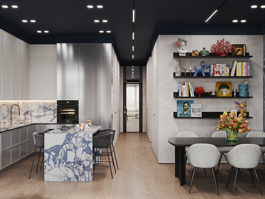 厨房 起居空间 · 公寓丨Alisa Ostapnko-5