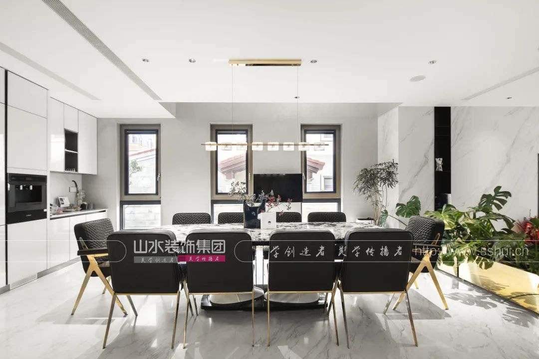 现代轻奢别墅设计丨山水装饰集团-62