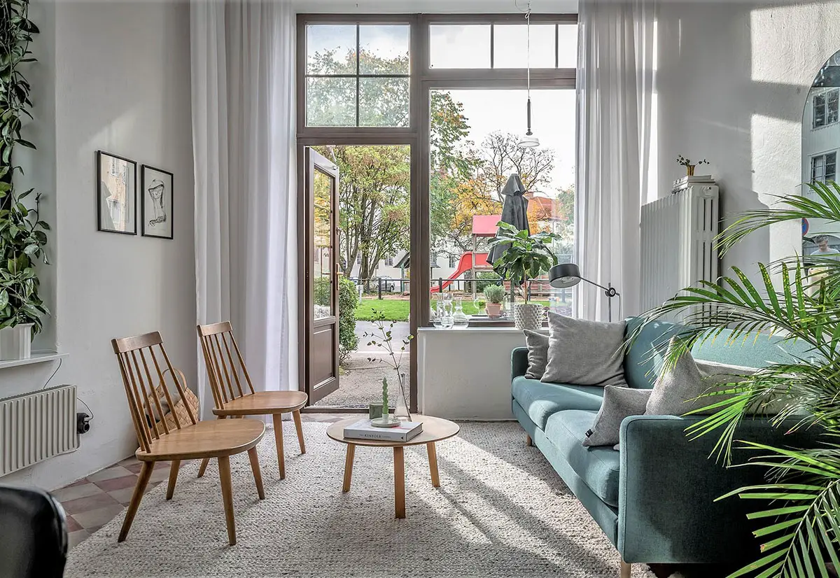 瑞典城市绿洲,复古公寓的温馨设计-5