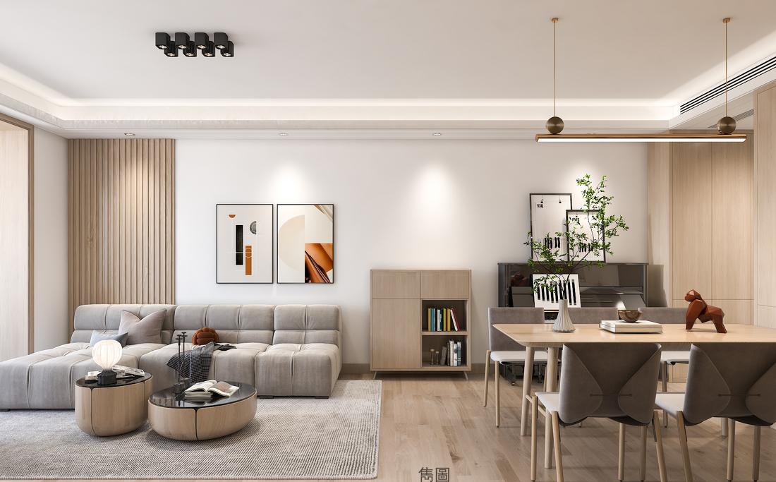 奶咖色日式原木风家居设计-2