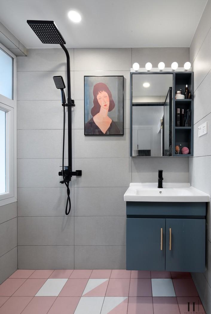 58 平米二手房重装 | 灰蓝茱萸粉的温馨小窝-30