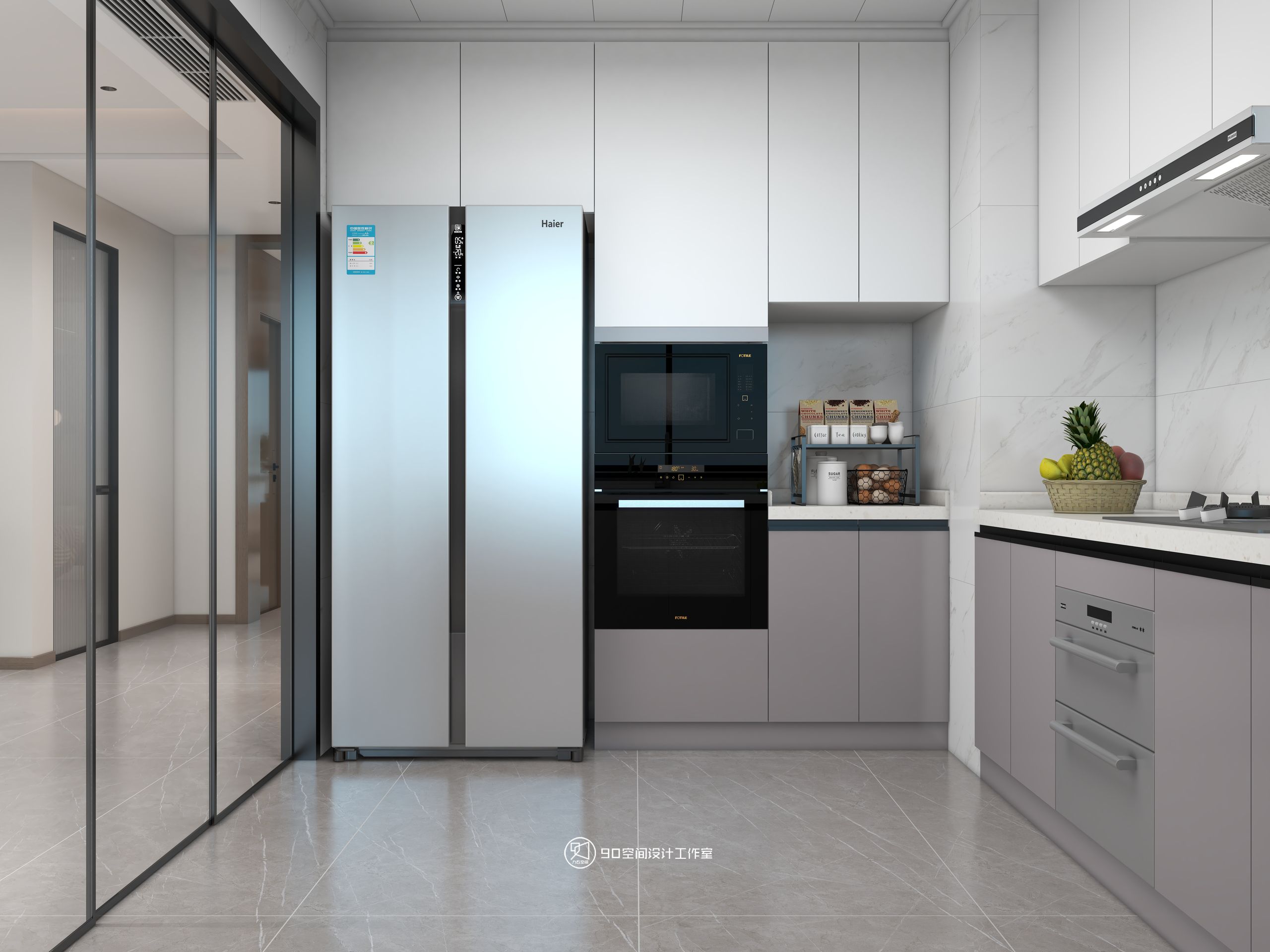 海市蜃楼现代轻奢风格挑高别墅设计丨90 空间设计-23