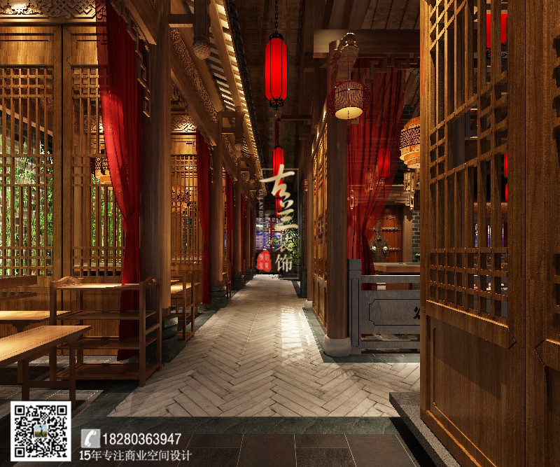 【湖南唇香阁火锅店】成都特色中式火锅店设计_成都专业火锅店装修公司-7