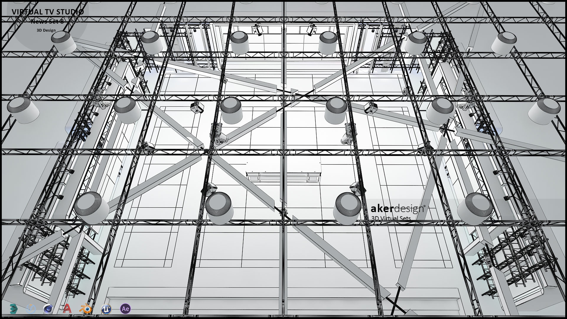 虚拟电视演播室新闻布景 8-19