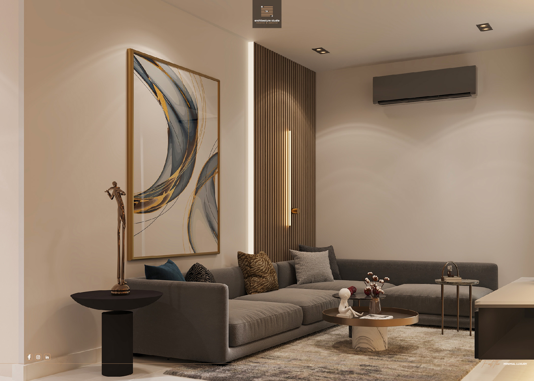 Modern Living room with Cozy Entrance-6